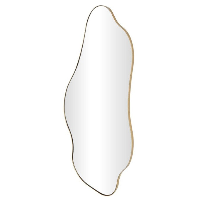 Gold Metal Wavy Wall Mirror 15"W x 40"H