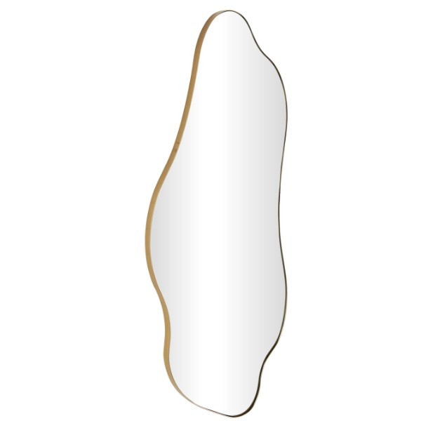 Gold Metal Wavy Wall Mirror 15"W x 40"H