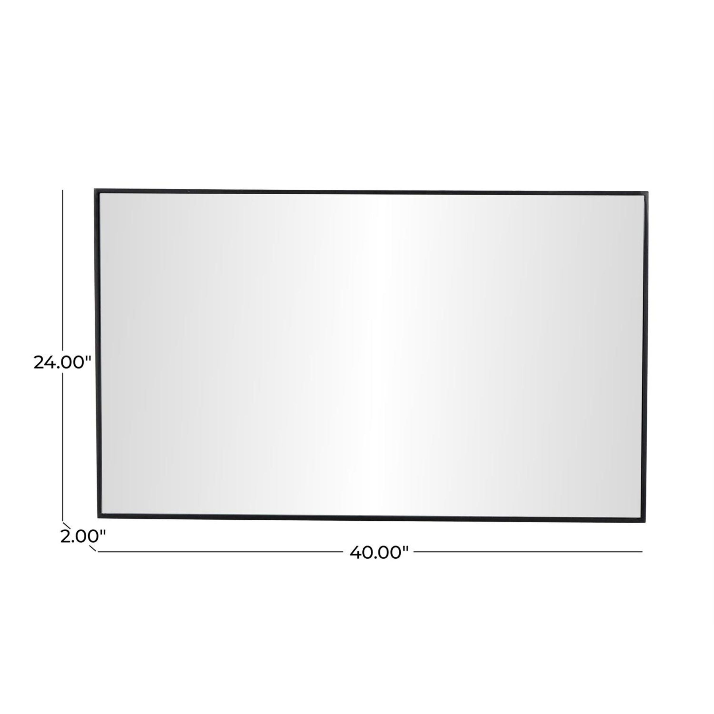 Black Wood Wall Mirror 24"W x 40"H