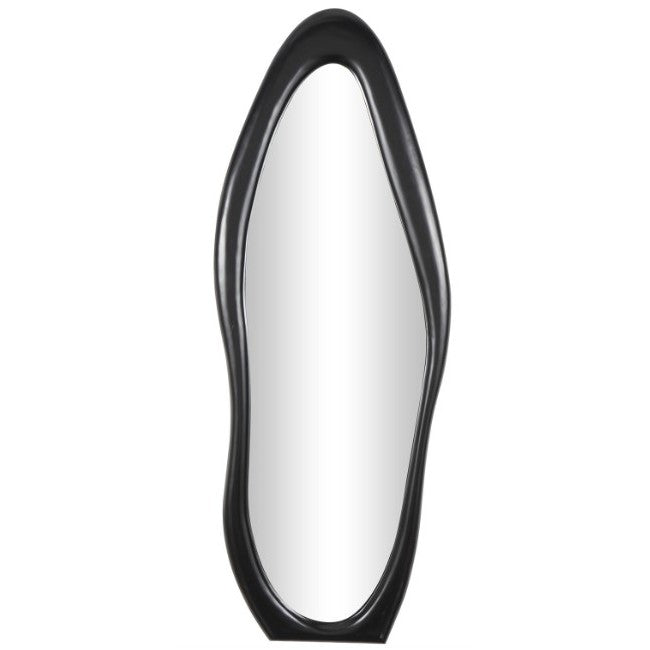 Black Wavy Wall Mirror 23"W x 63"H