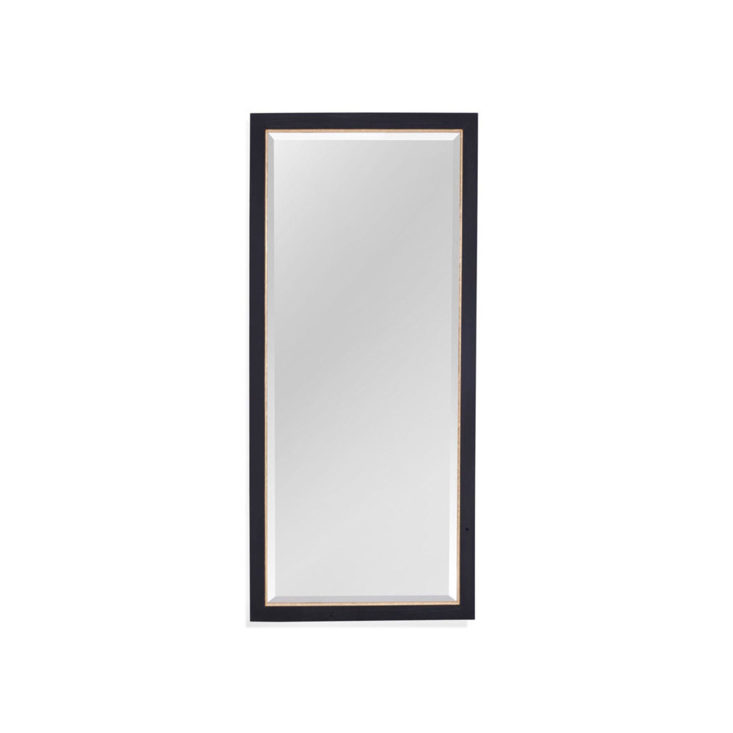 Black and Gold Beveled Leaner Mirror 36"W x 78"H