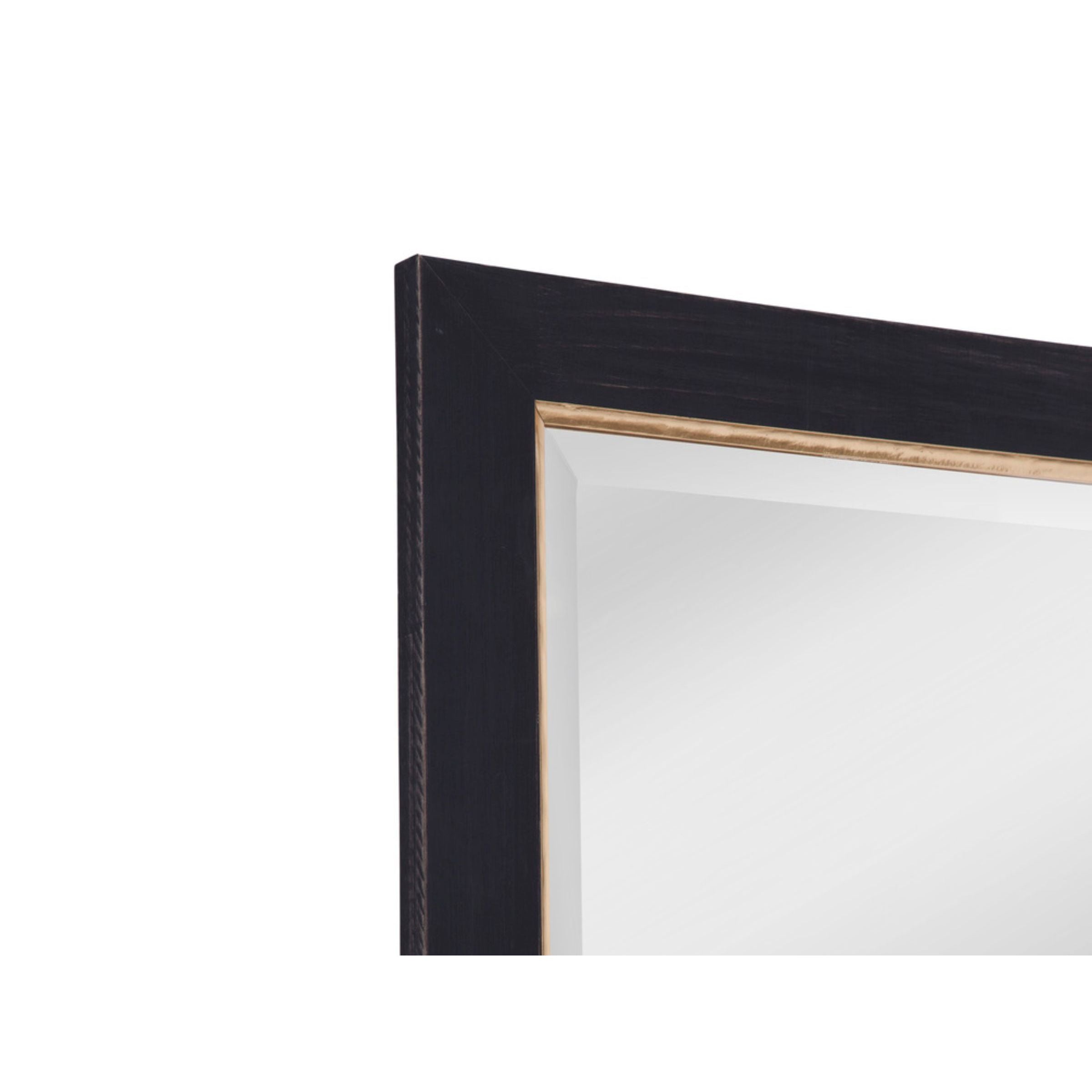Black and Gold Beveled Leaner Mirror 36"W x 78"H