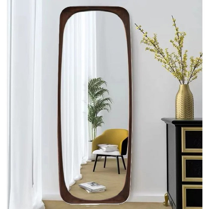 Brown Wood Leaner Mirror 31.5"W x 73"H