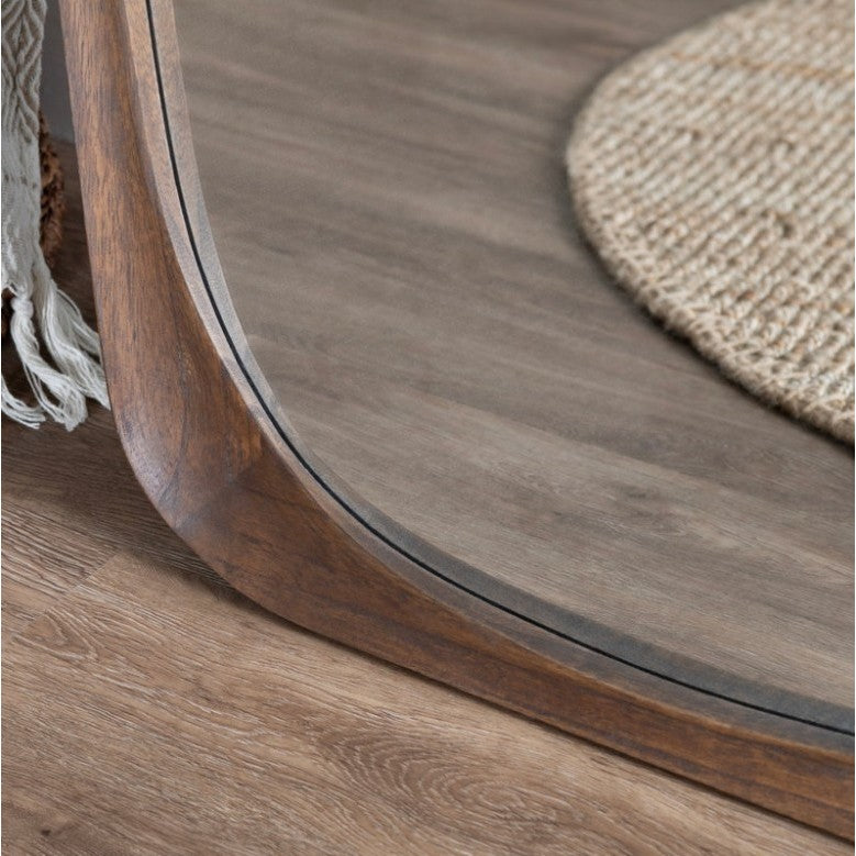 Brown Wood Leaner Mirror 31.5"W x 73"H