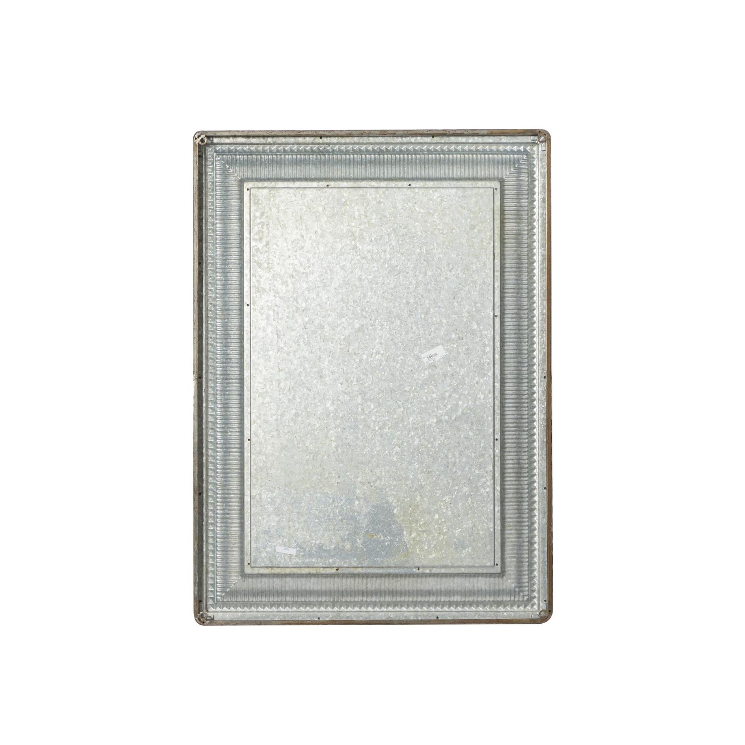 Whitewash Metal and Wood Wall Mirror 31"W x 43"H