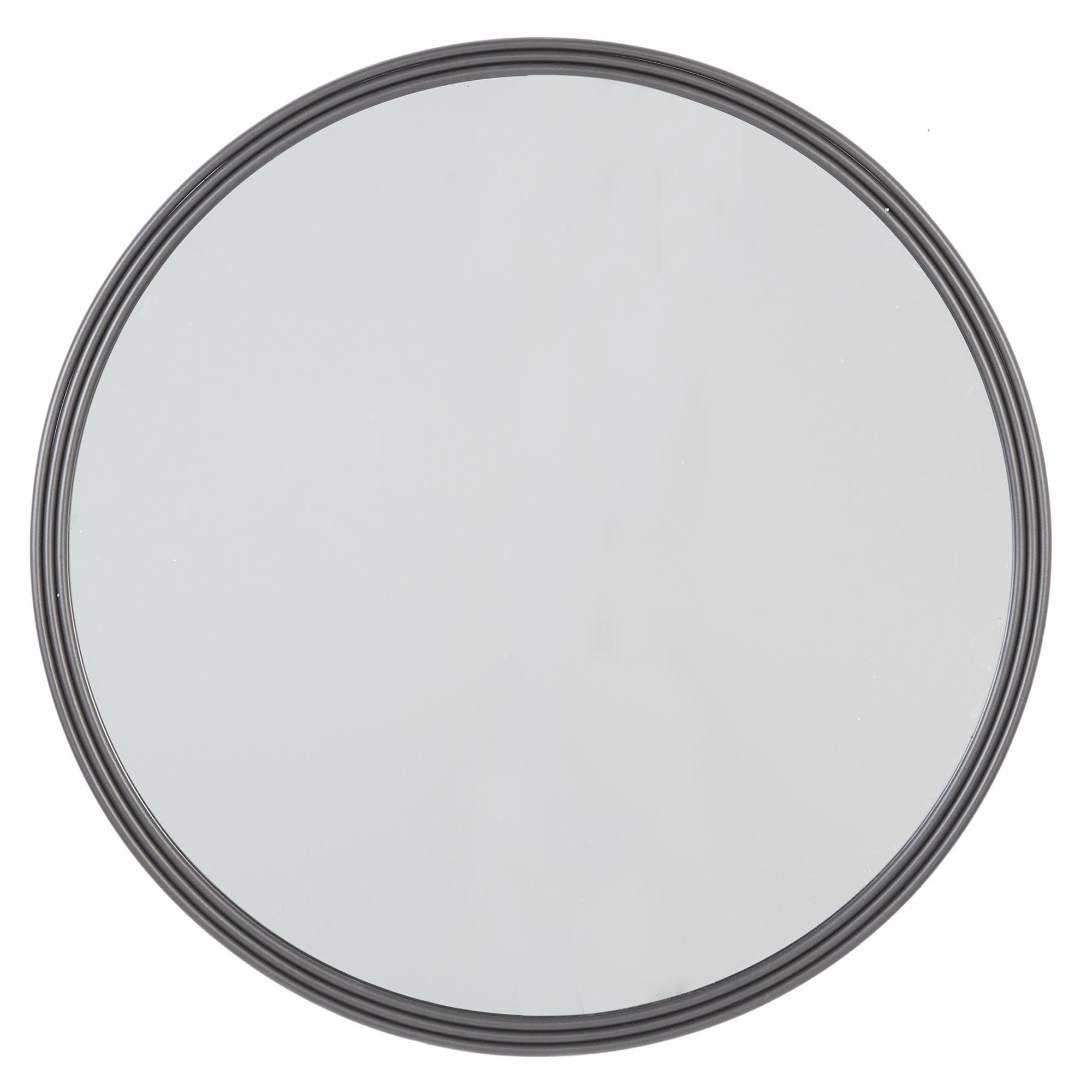 Grey Metal Wall Mirror 32" Round
