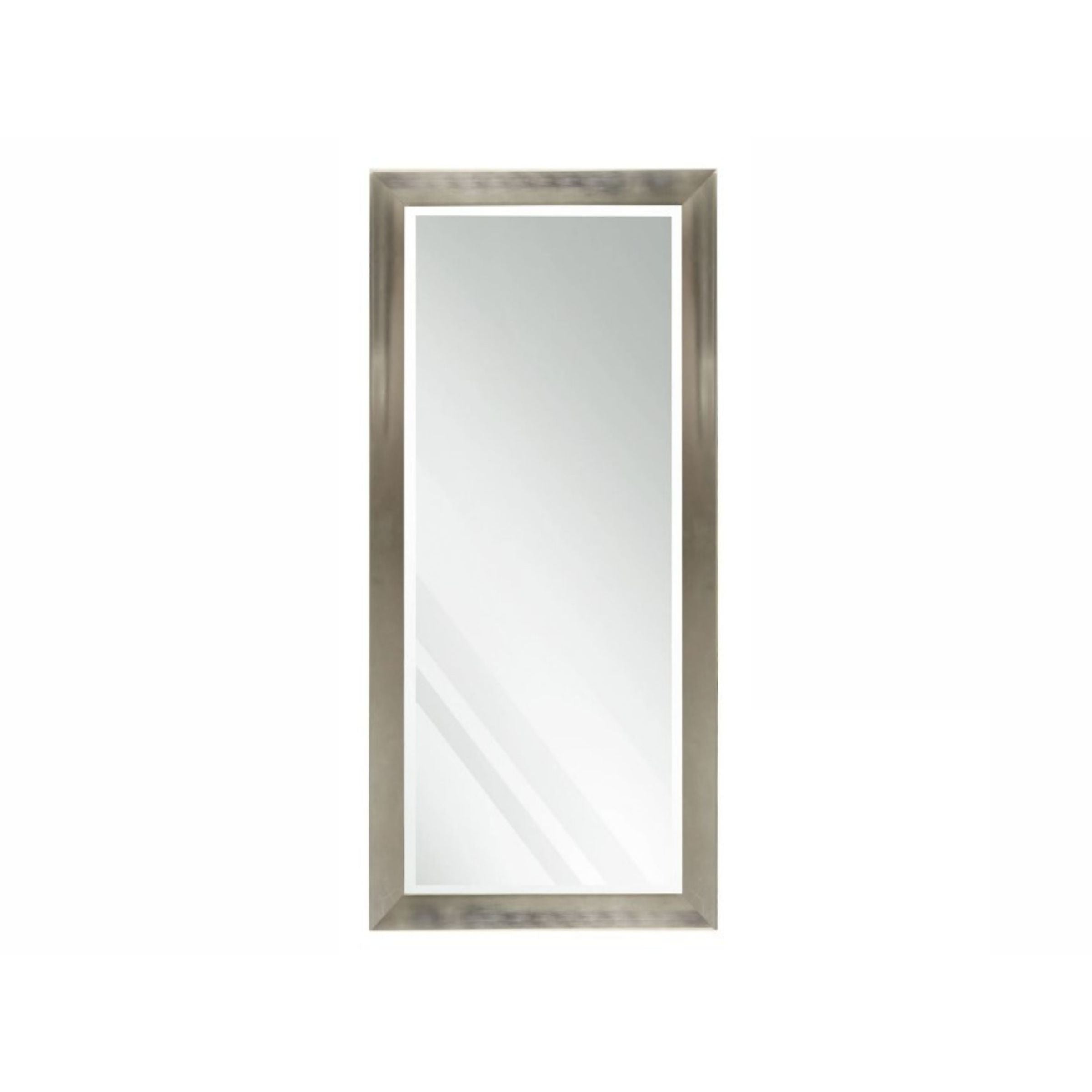 Beveled Silver and Bronze Finish Leaner Mirror 30"W x 64"H