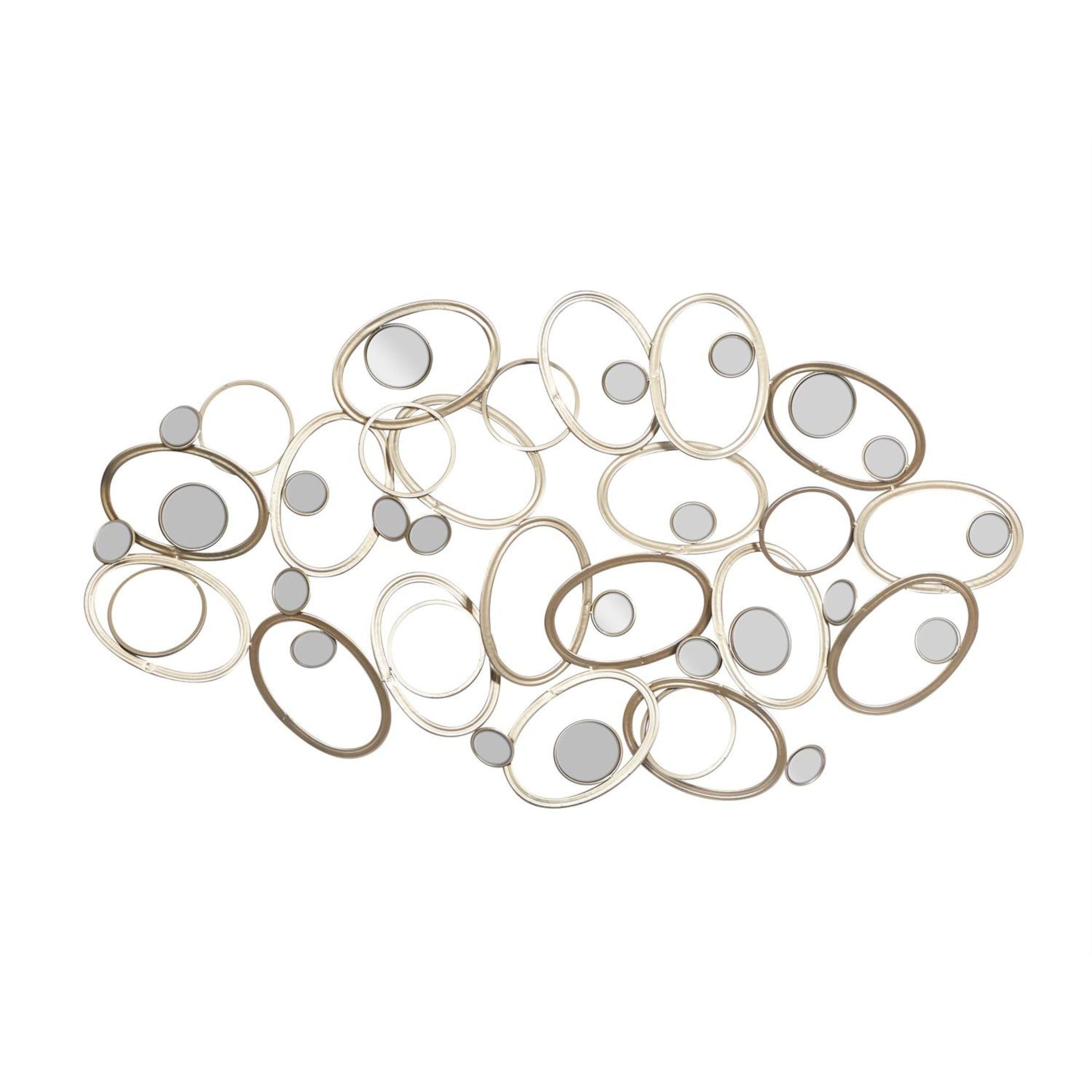 Metal Circle Mirror Wall Decor 60"W x 33"H