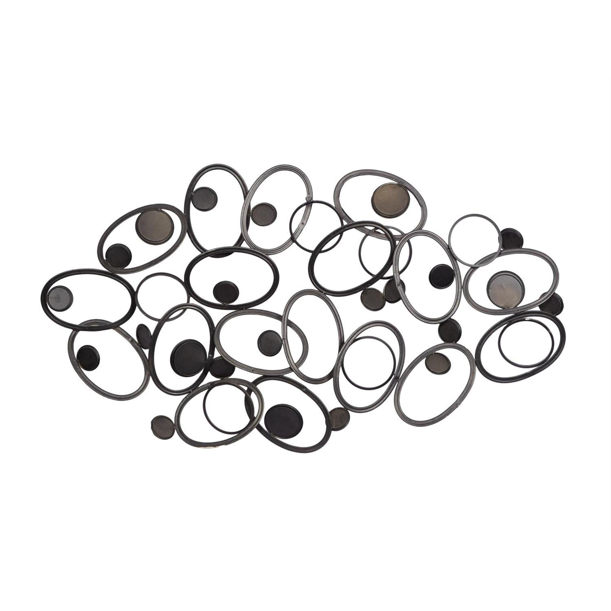 Metal Circle Mirror Wall Decor 60"W x 33"H