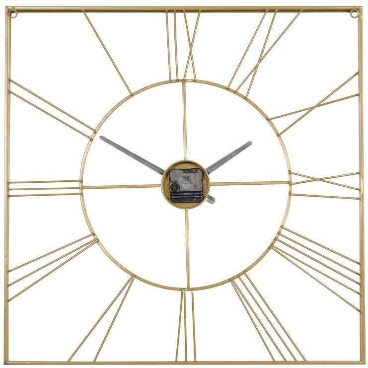 Gold Square Wall Clock 24"W x 24"H