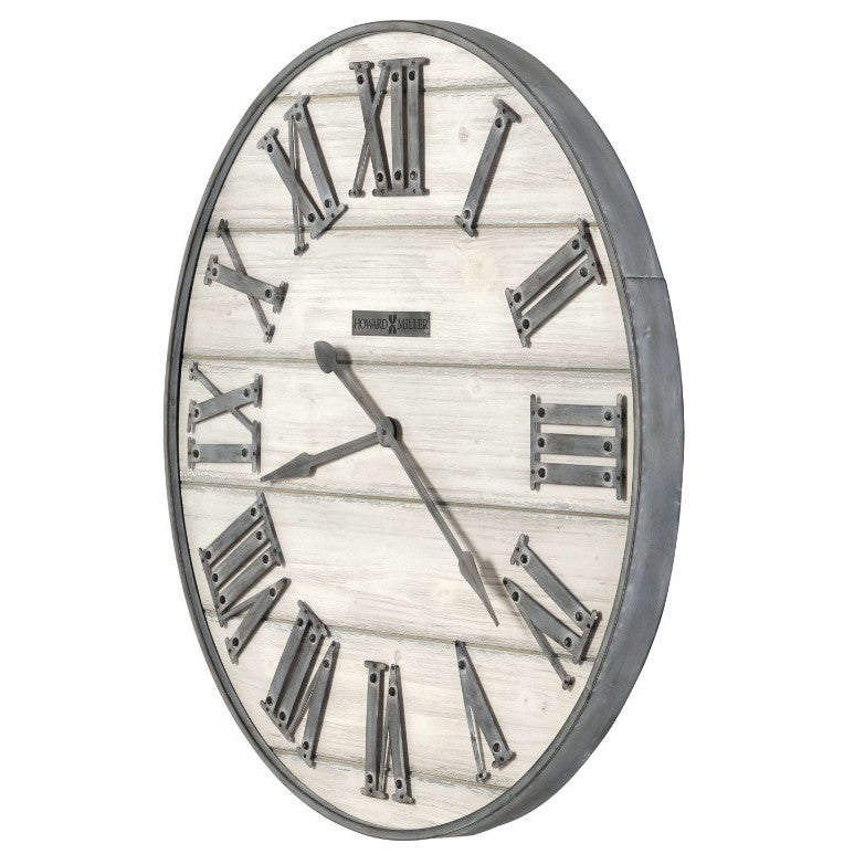 Howard Miller Whitewashed Wood Wall Clock 36.5" Round
