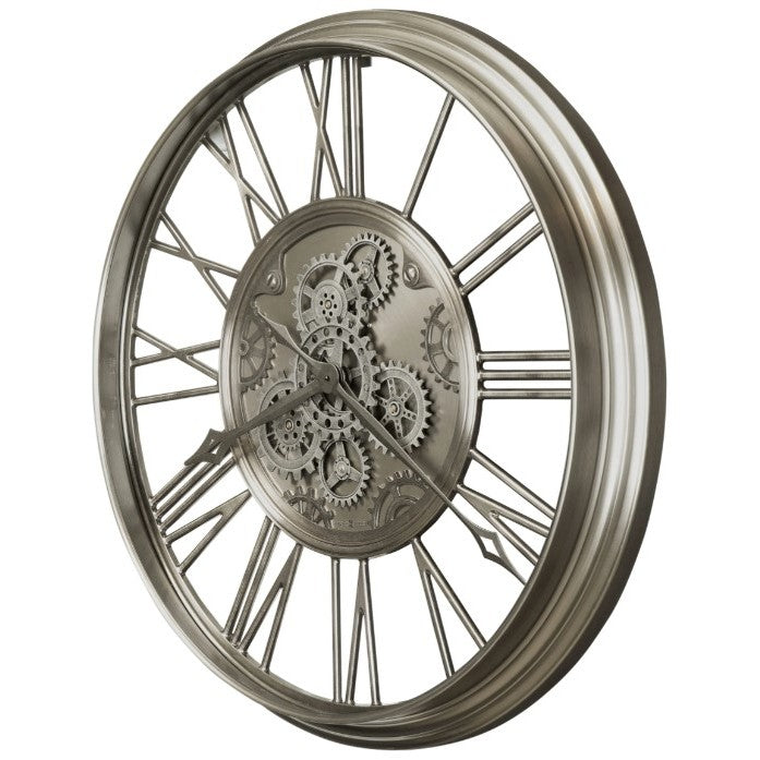 Howard Miller Nickel Finish Gears Wall Clock 34" Round