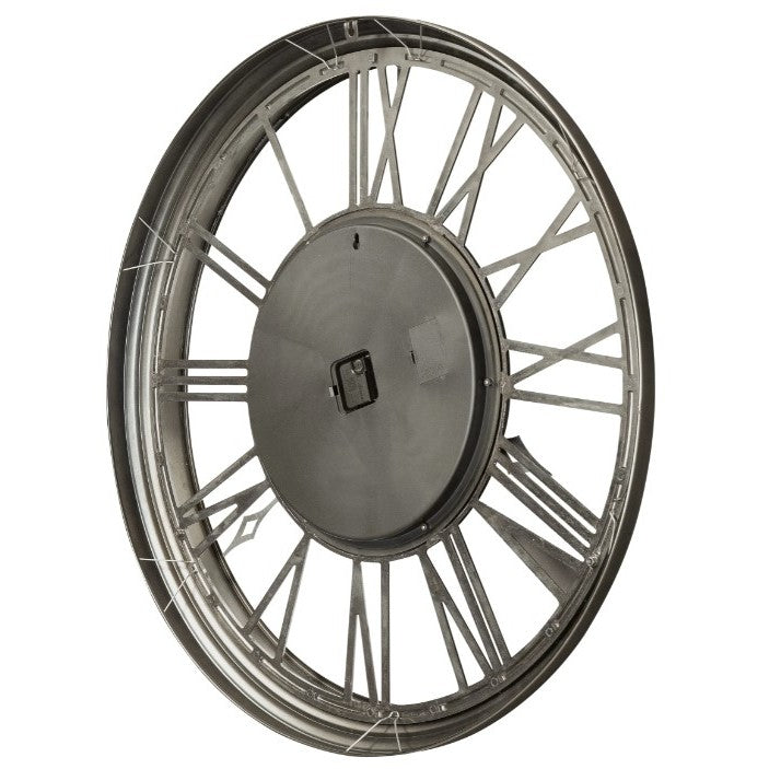 Howard Miller Nickel Finish Gears Wall Clock 34" Round