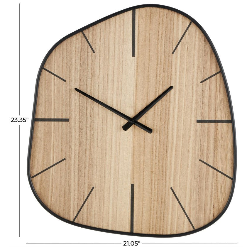 Wood Wavy Wall Clock 21"W x 23"H