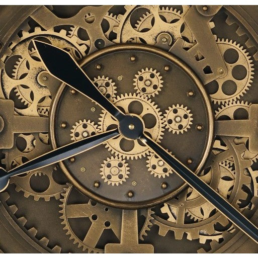Howard Miller Antique Brown Metal Gears Wall Clock 46" Round