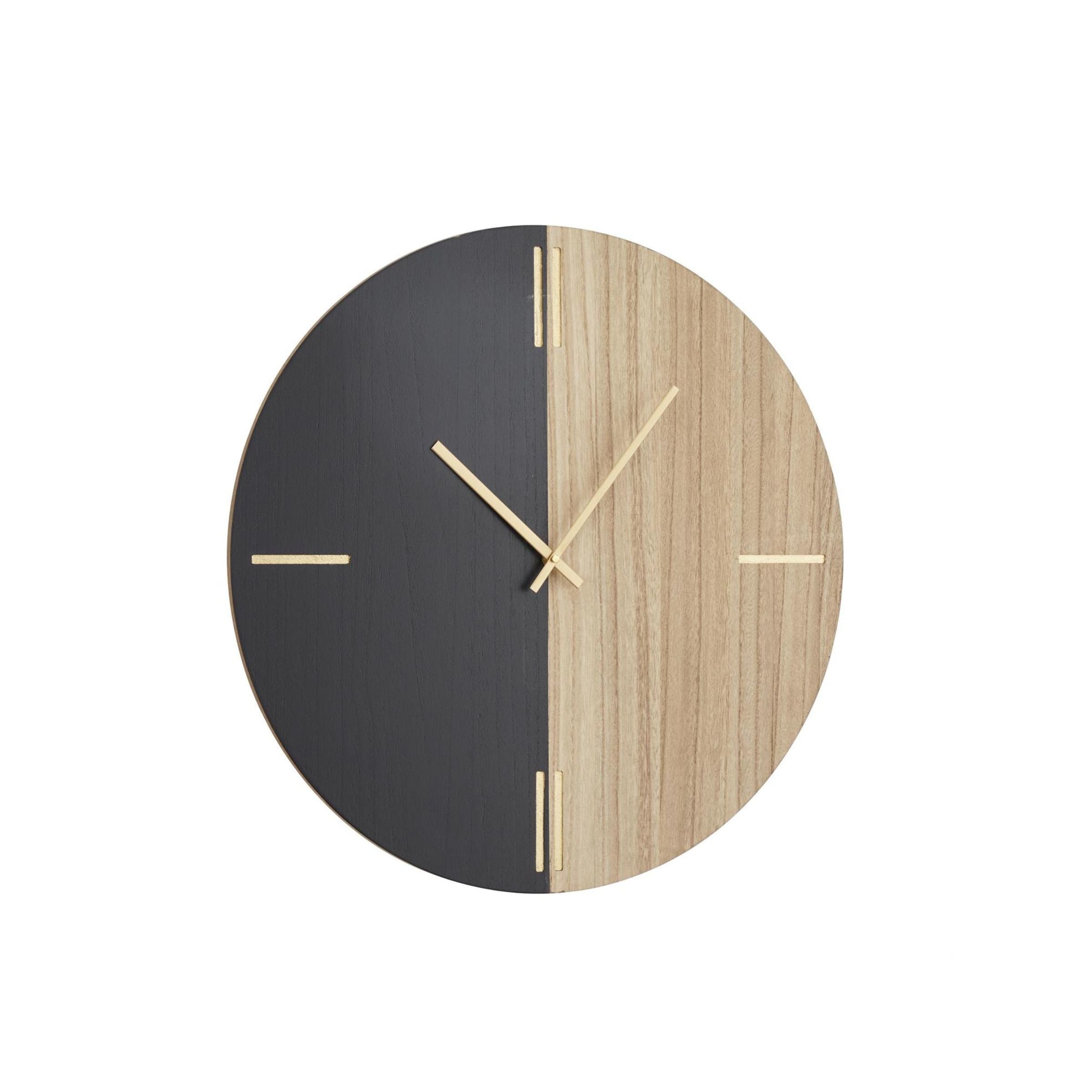 Black Wood Wall Clock 24" Round
