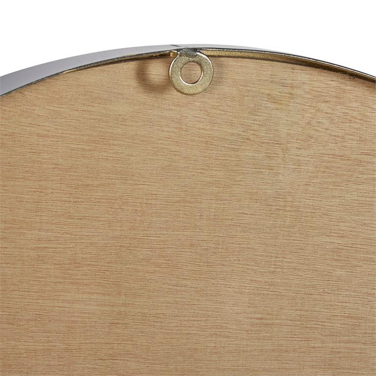 Natural Wood and Gold Metal Wall Clock 24" Round