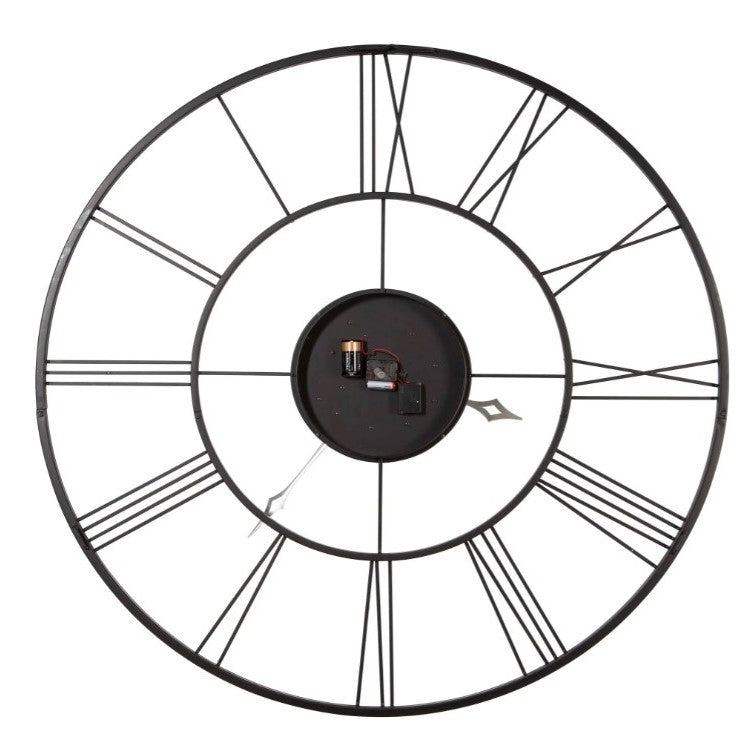 Howard Miller Aged Black and Brass with Gears Metal Wall Clock 49" Round