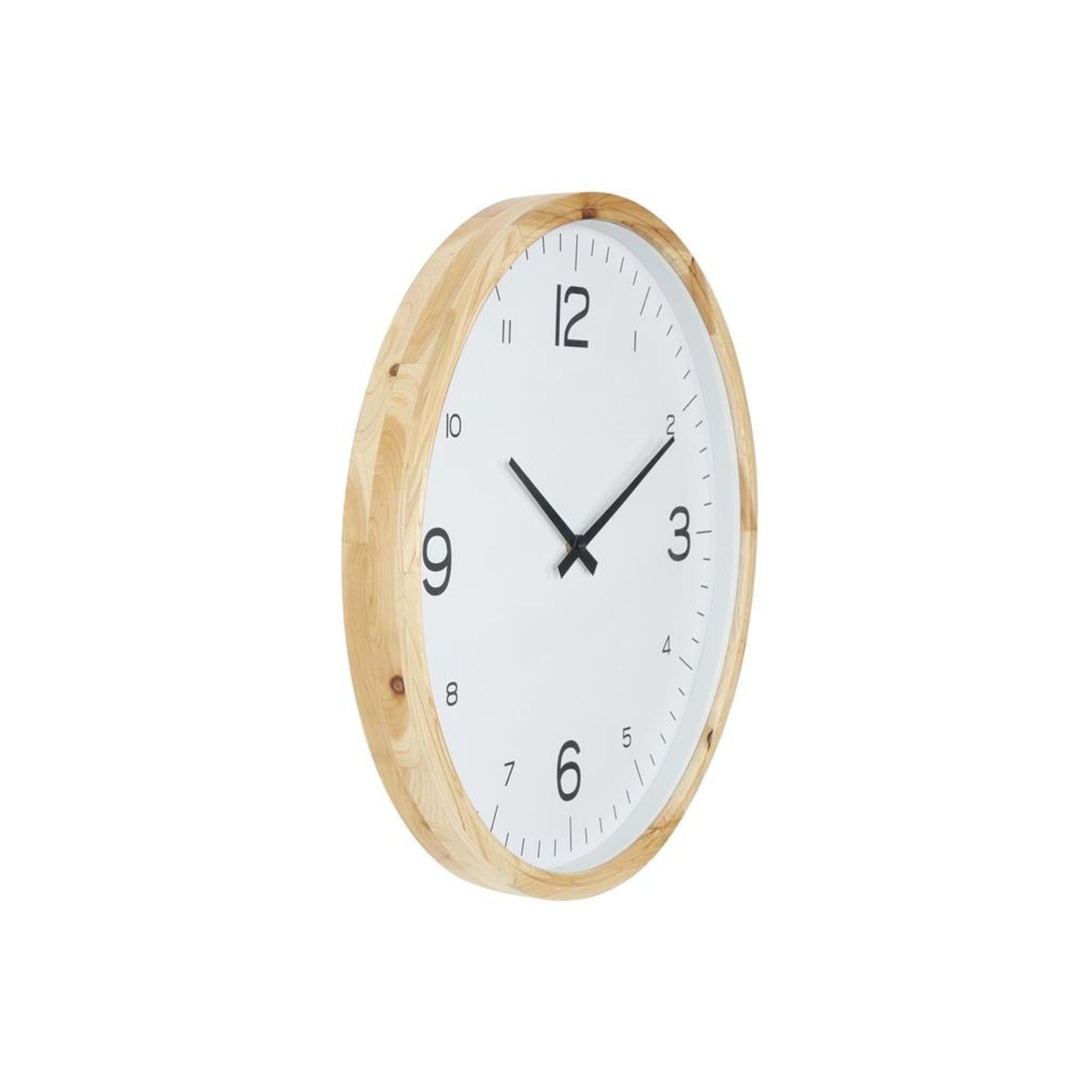 Natural Wood Frame Wall Clock 23" Round
