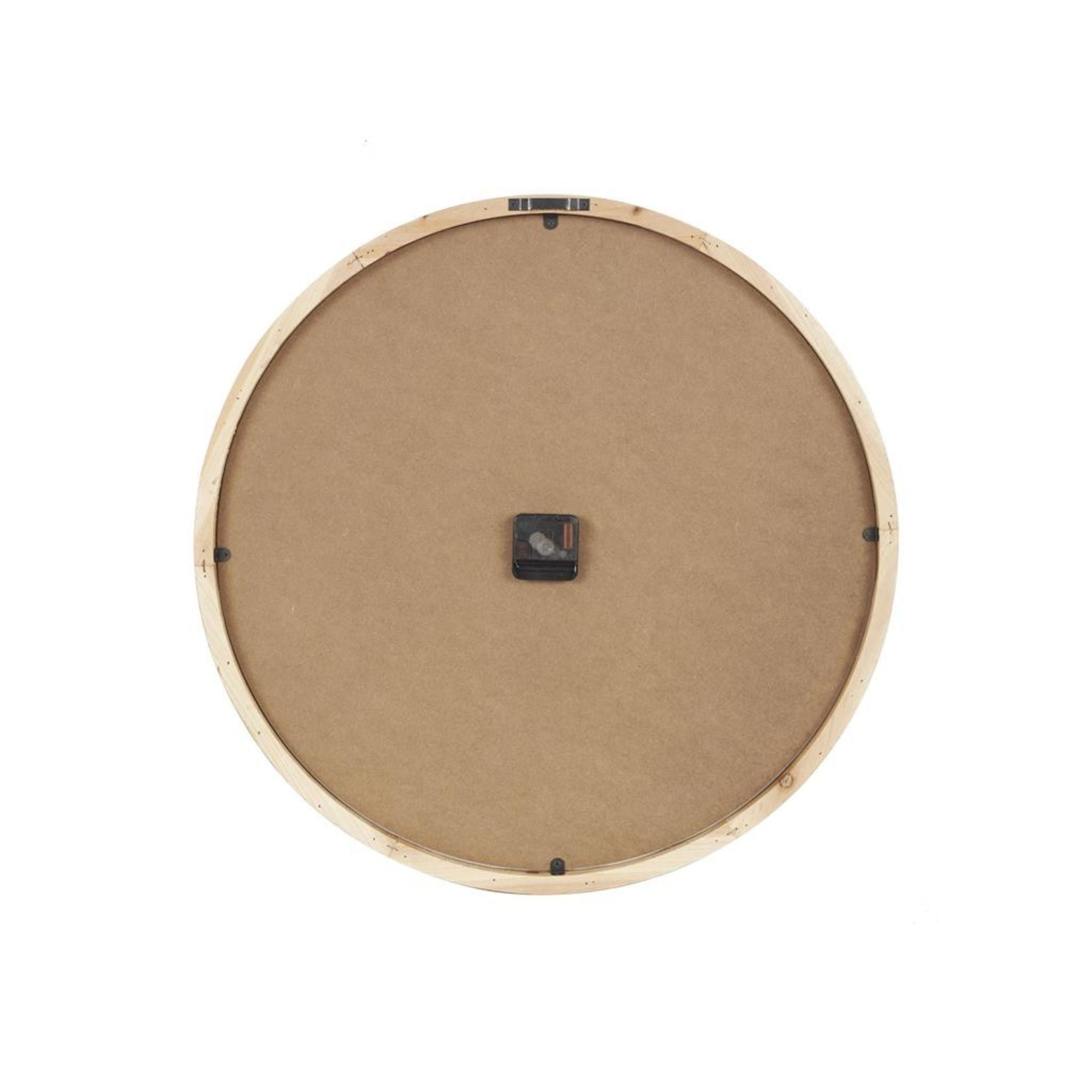Natural Wood Frame Wall Clock 23" Round