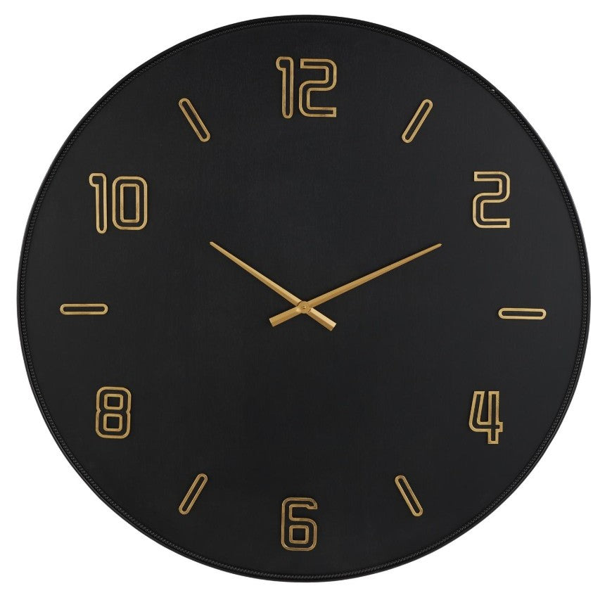 Black Wood Wall Clock 47" Round