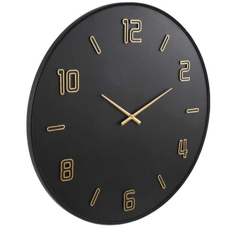 Black Wood Wall Clock 47" Round