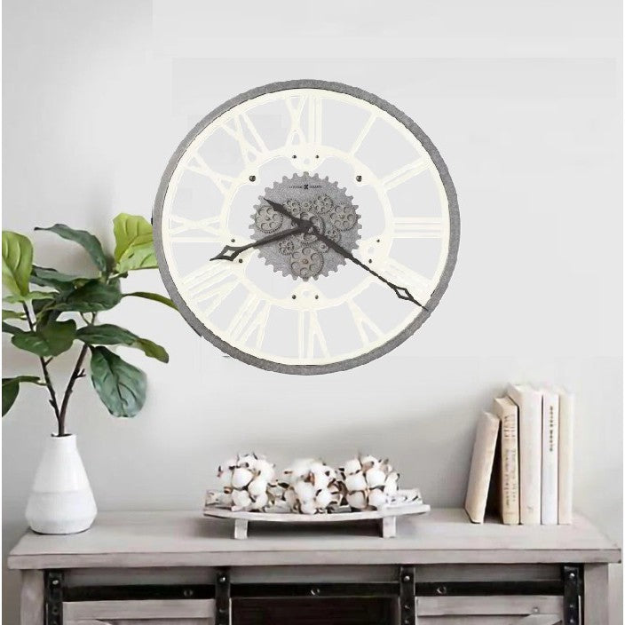 Howard Miller White Metal Gears Wall Clock 32" Round