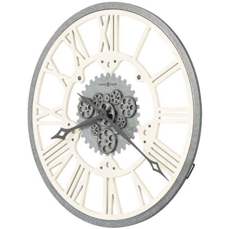 Howard Miller White Metal Gears Wall Clock 32" Round
