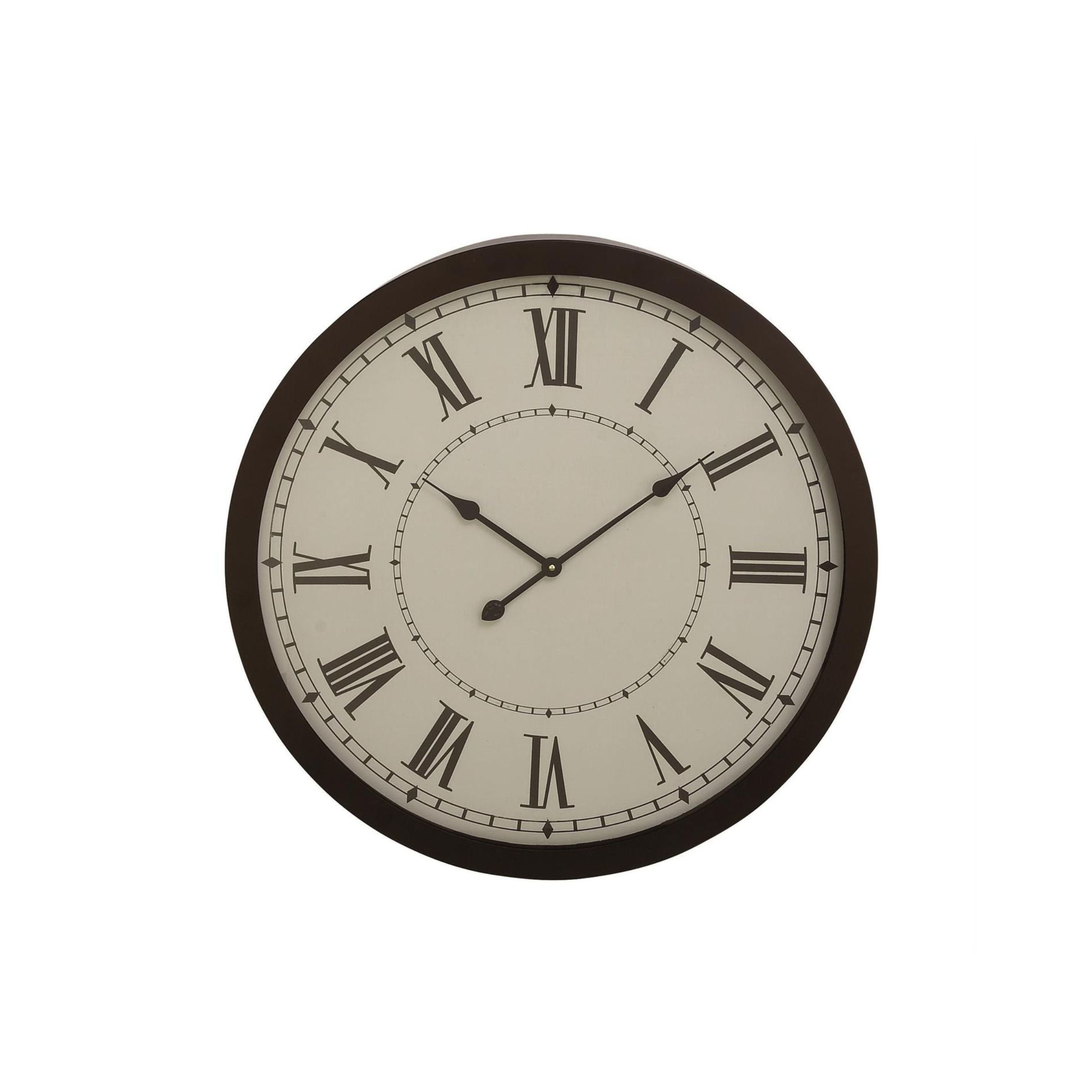 Black and White Metal Wall Clock 30" Round