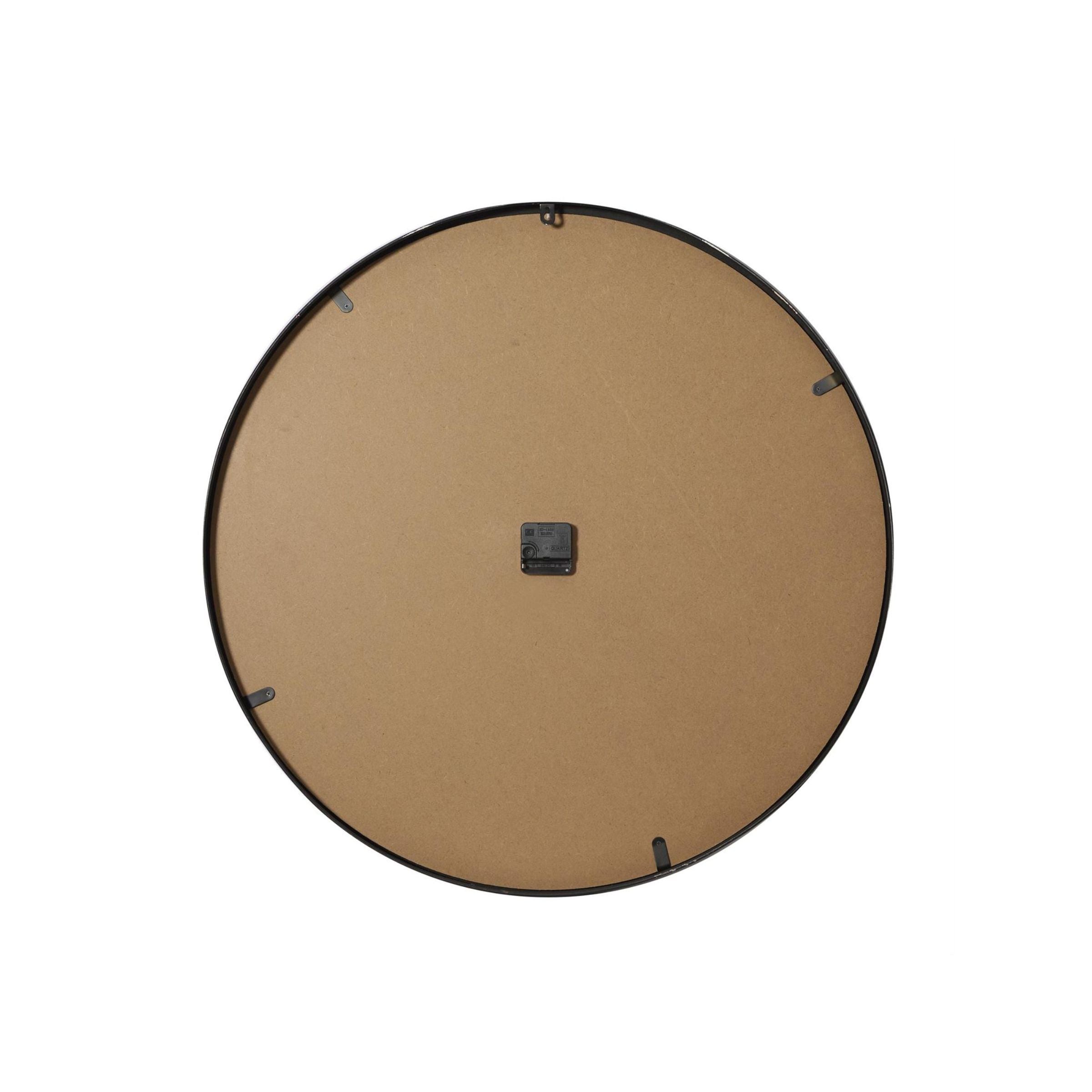 Black and White Metal Wall Clock 30" Round