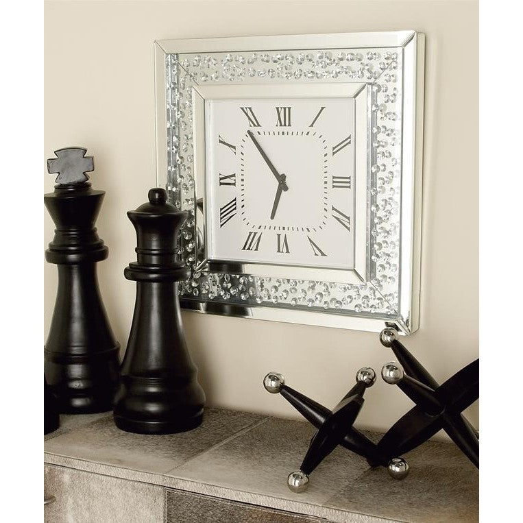 Bling Mirrored Wall Clock 20"W x 20"H