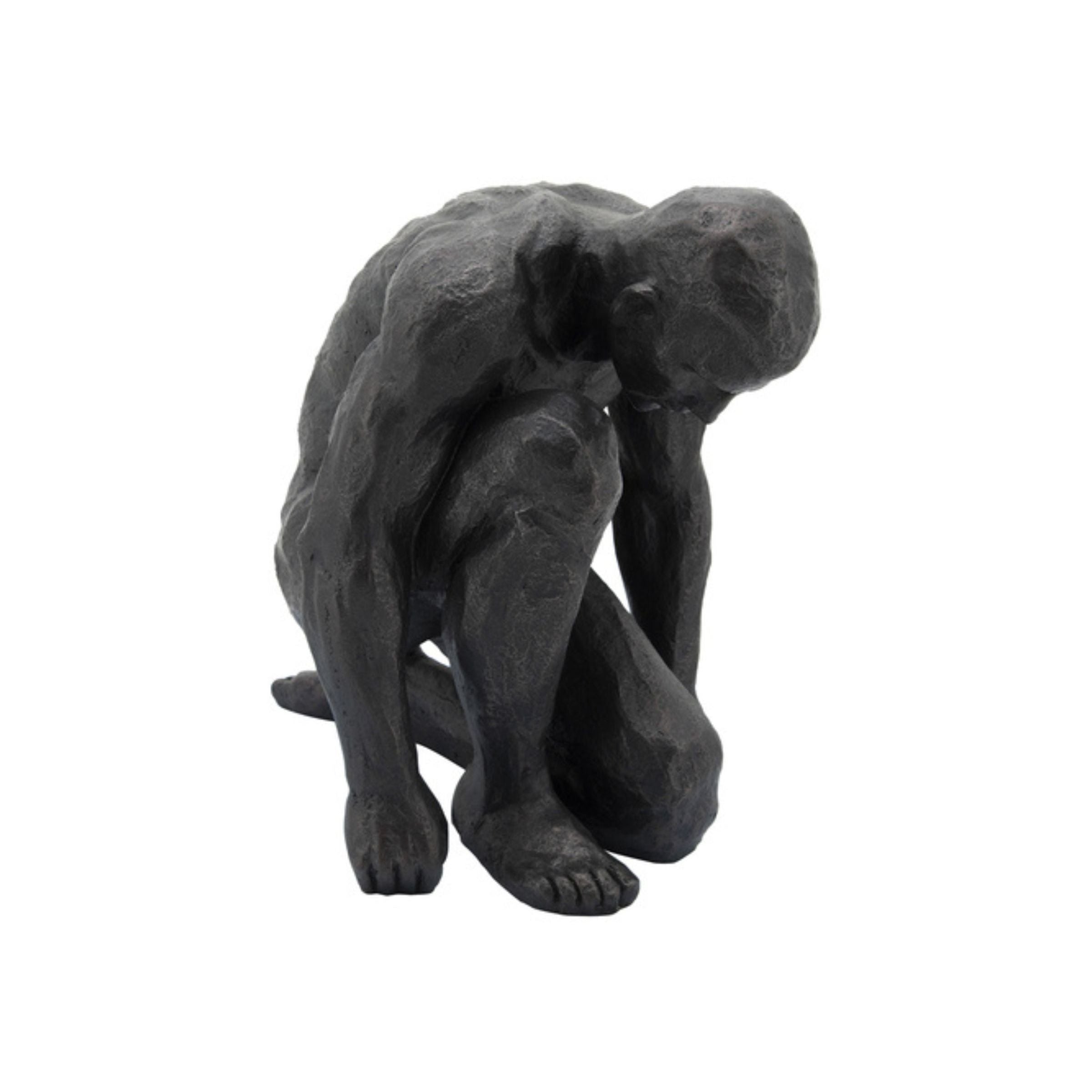 Kneeling Man Sculpture 16"W x 16"H