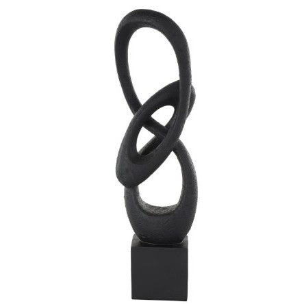 Black Swirl Sculpture 6"W x 20"H
