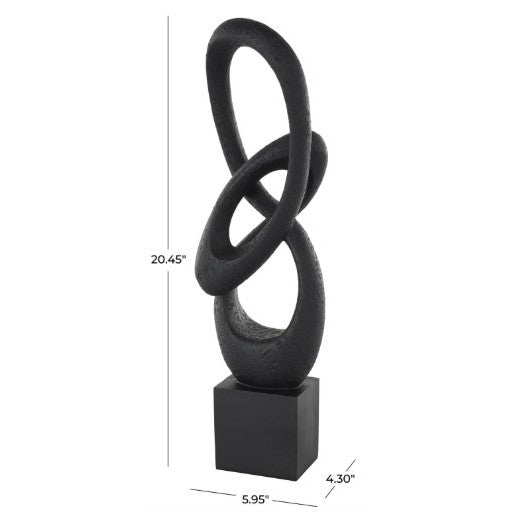 Black Swirl Sculpture 6"W x 20"H