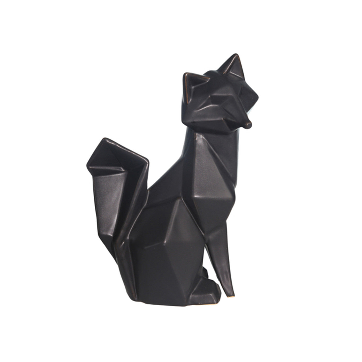 Black Modern Fox Figurine 7"W x 10"H