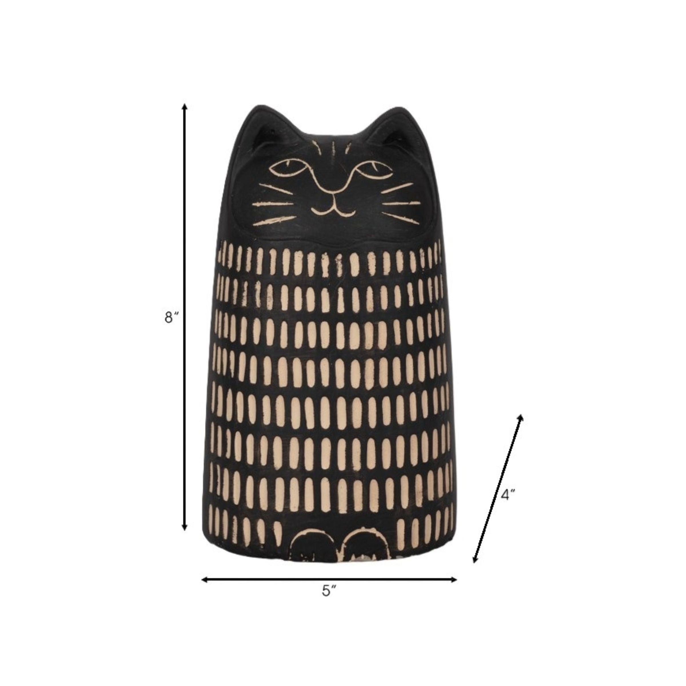 Black Cement Cat 5"W x 8"H
