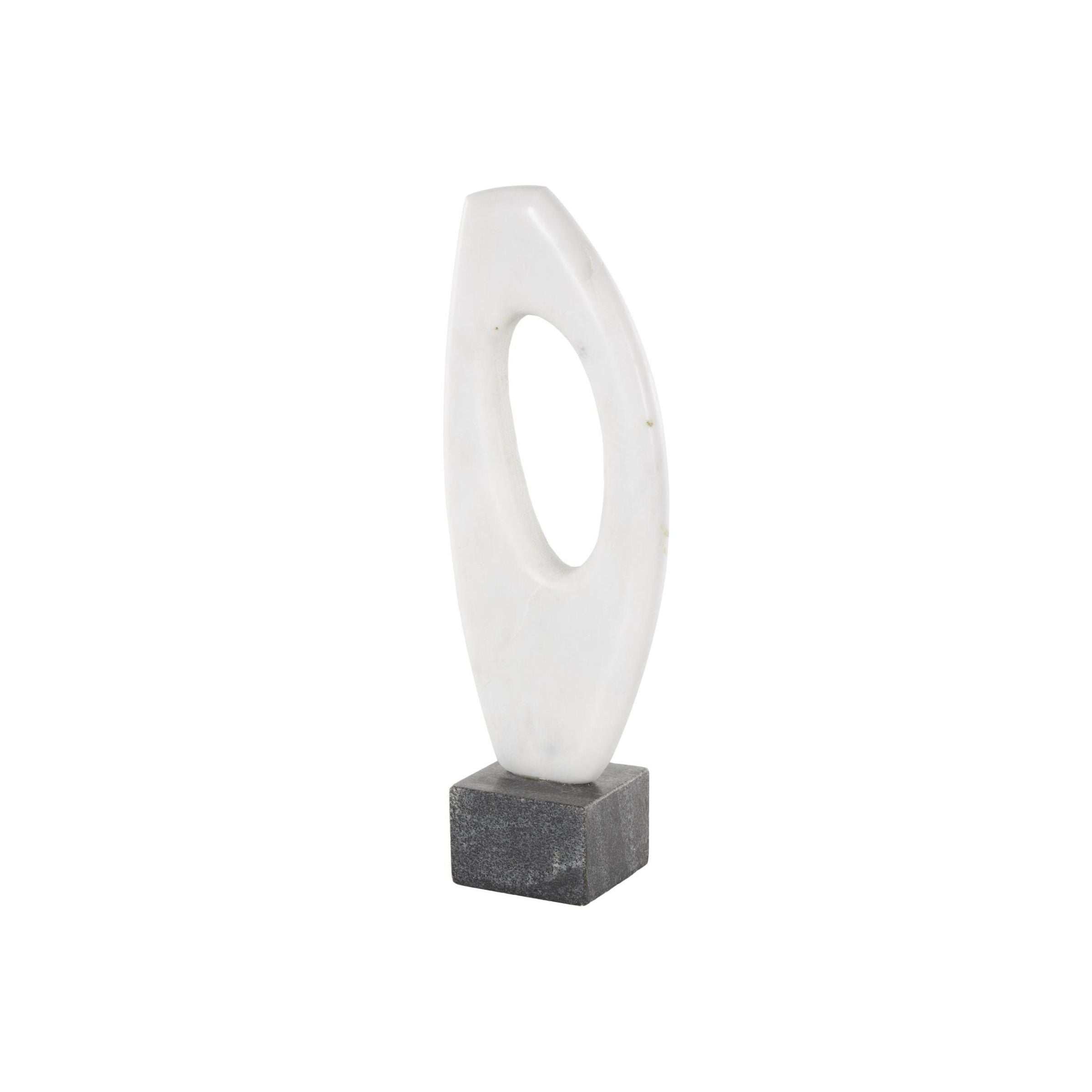 White Marble Abstract Sculpture 5"W x 14"H