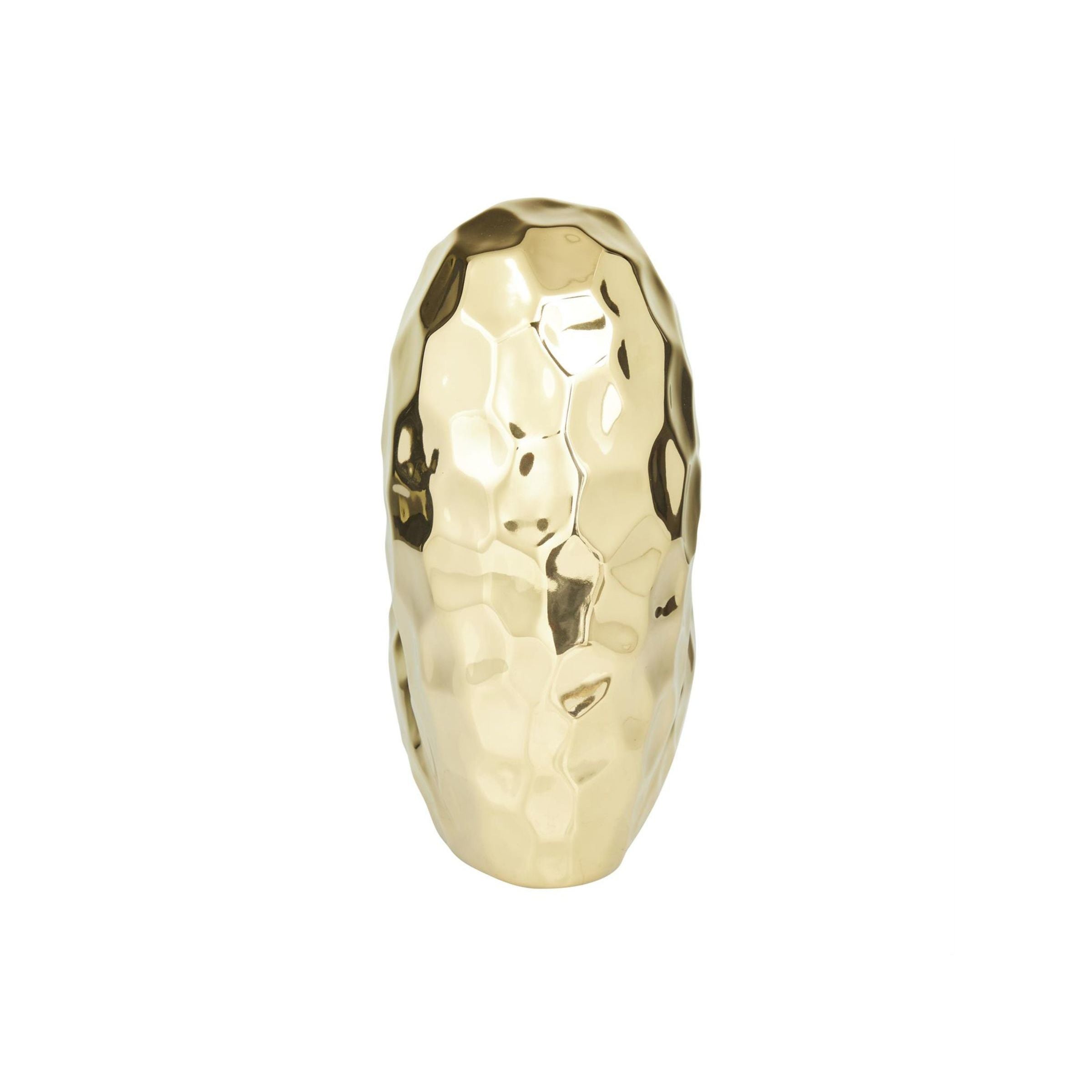 Gold Ceramic Heart Sculpture 8"W x 8"H