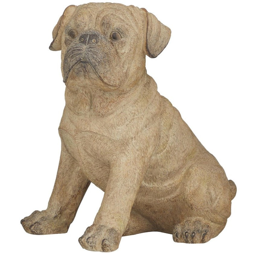 Pug Dog Indoor/Outdoor Statue 11"W x 15"H