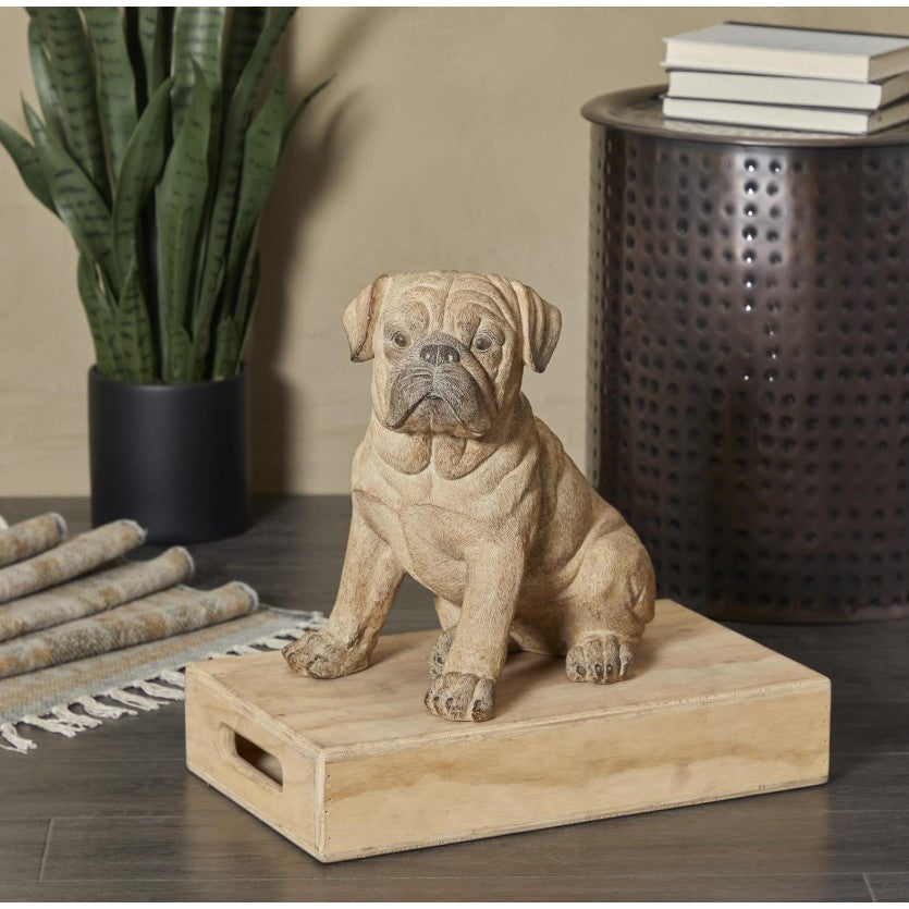 Pug Dog Indoor/Outdoor Statue 11"W x 15"H