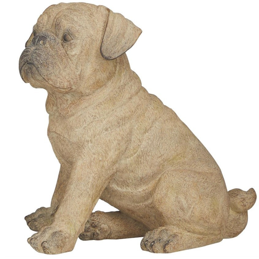 Pug Dog Indoor/Outdoor Statue 11"W x 15"H