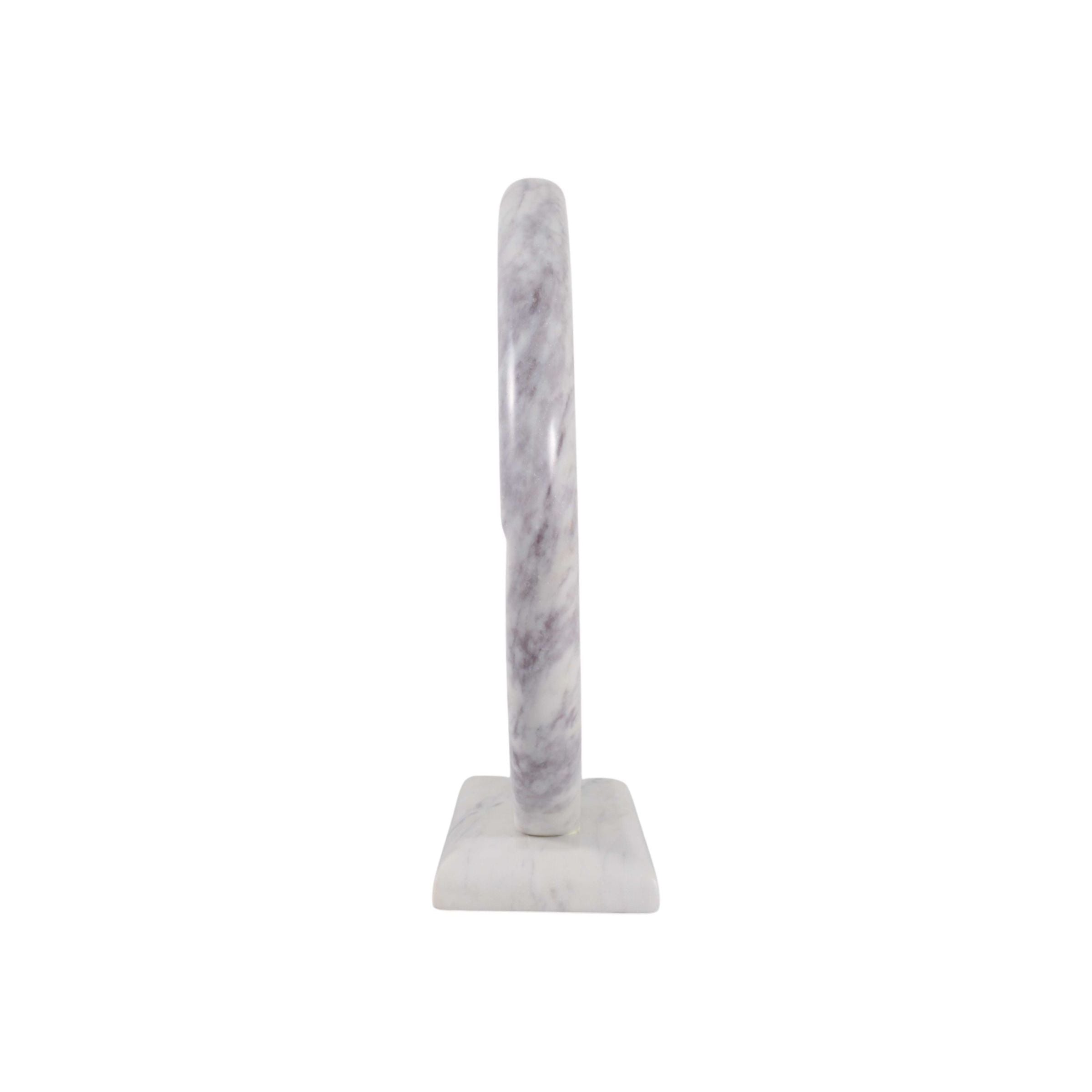 Round Carved Marble Sculpture 15.5"W x 17"H