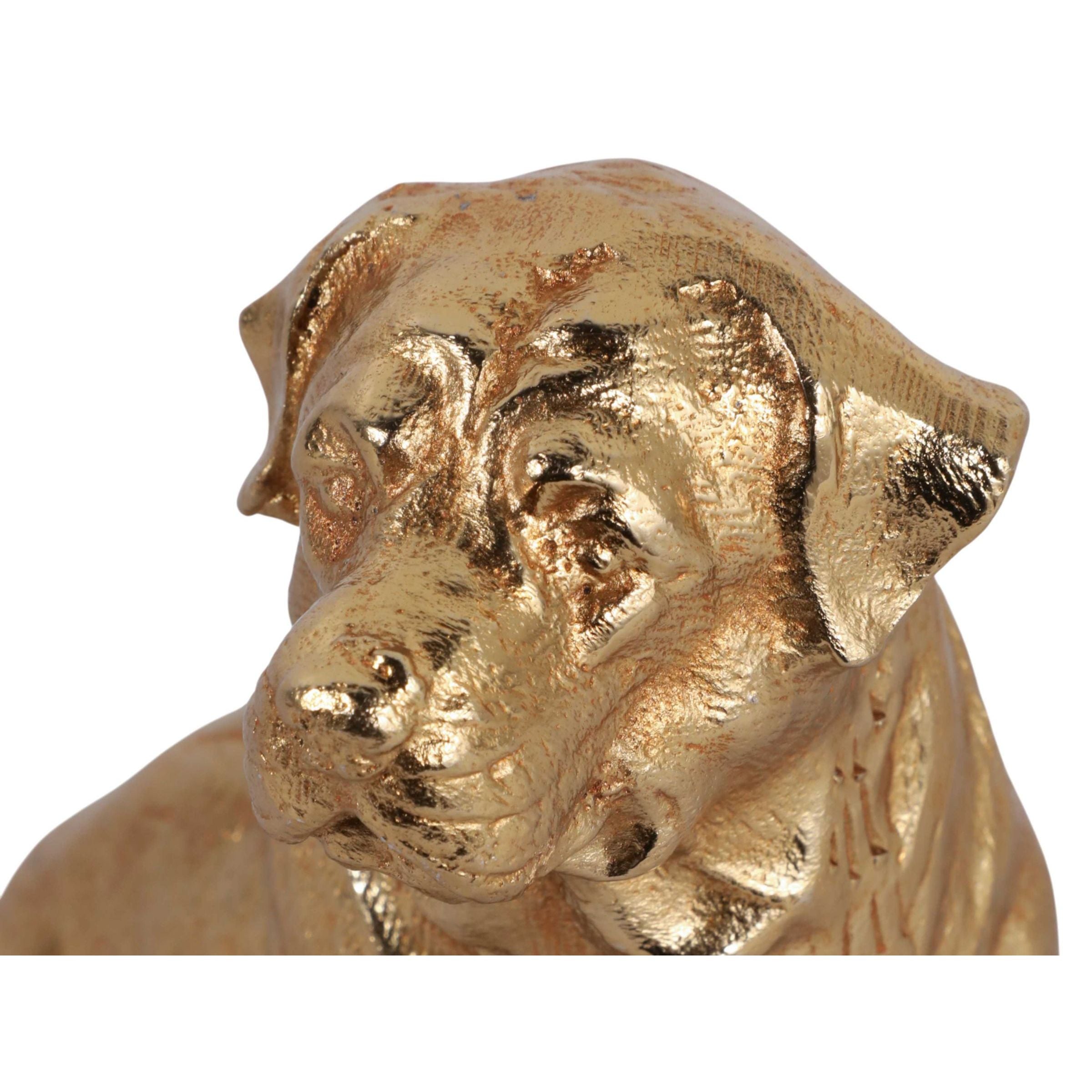 Gold Metal Dog Sculpture 6"W x 7"H