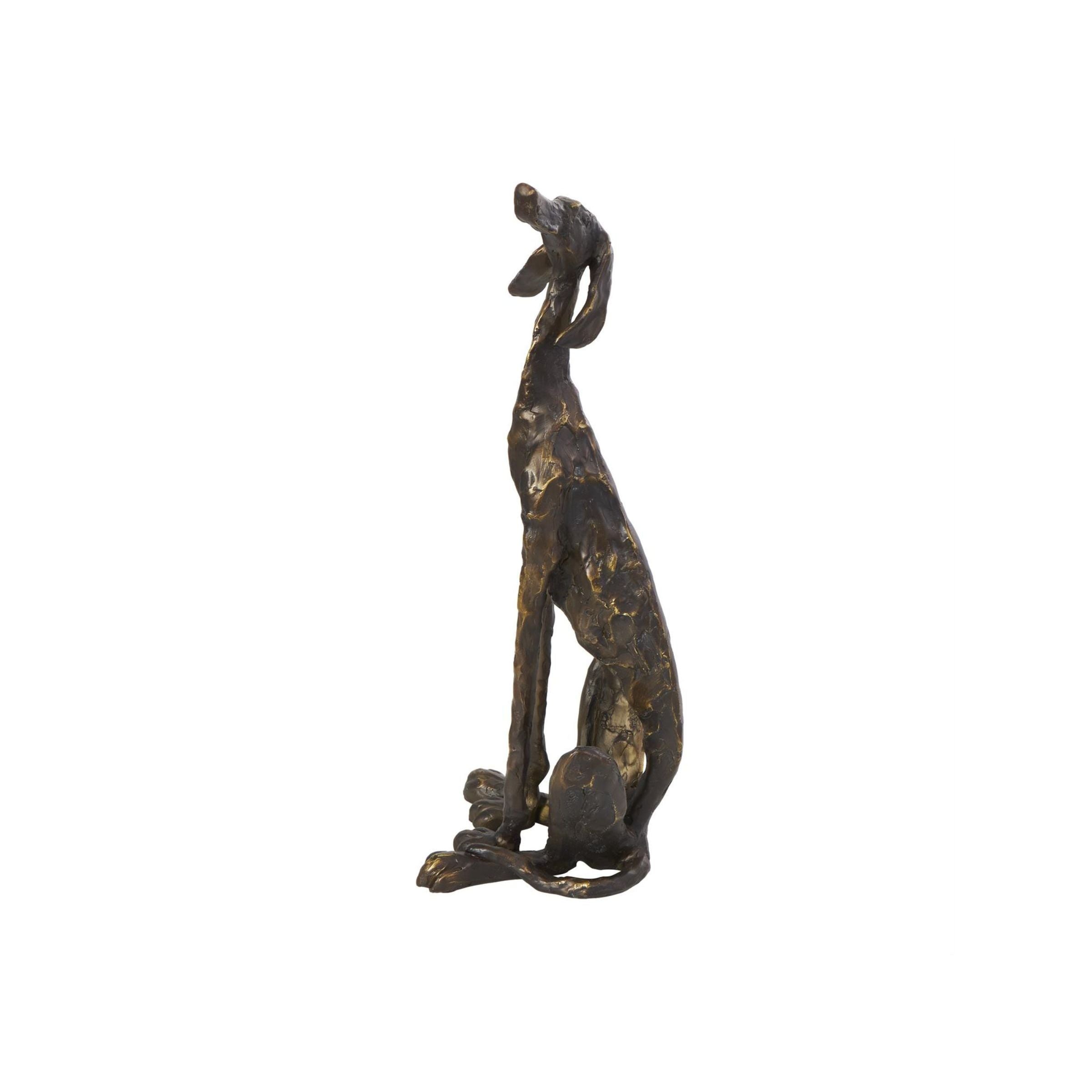 Bronze Dog Sculpture 7"W x 21"H