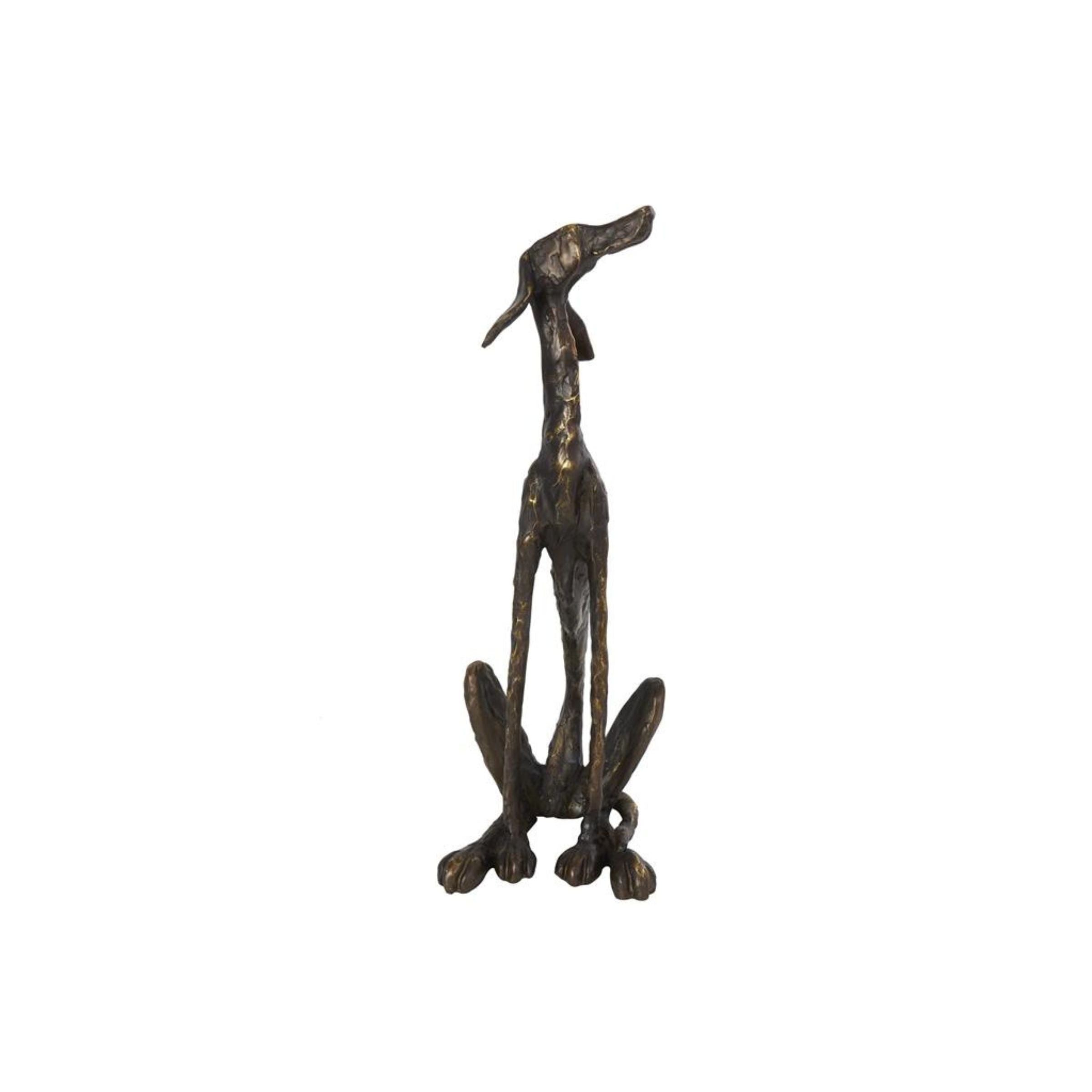 Bronze Dog Sculpture 7"W x 21"H