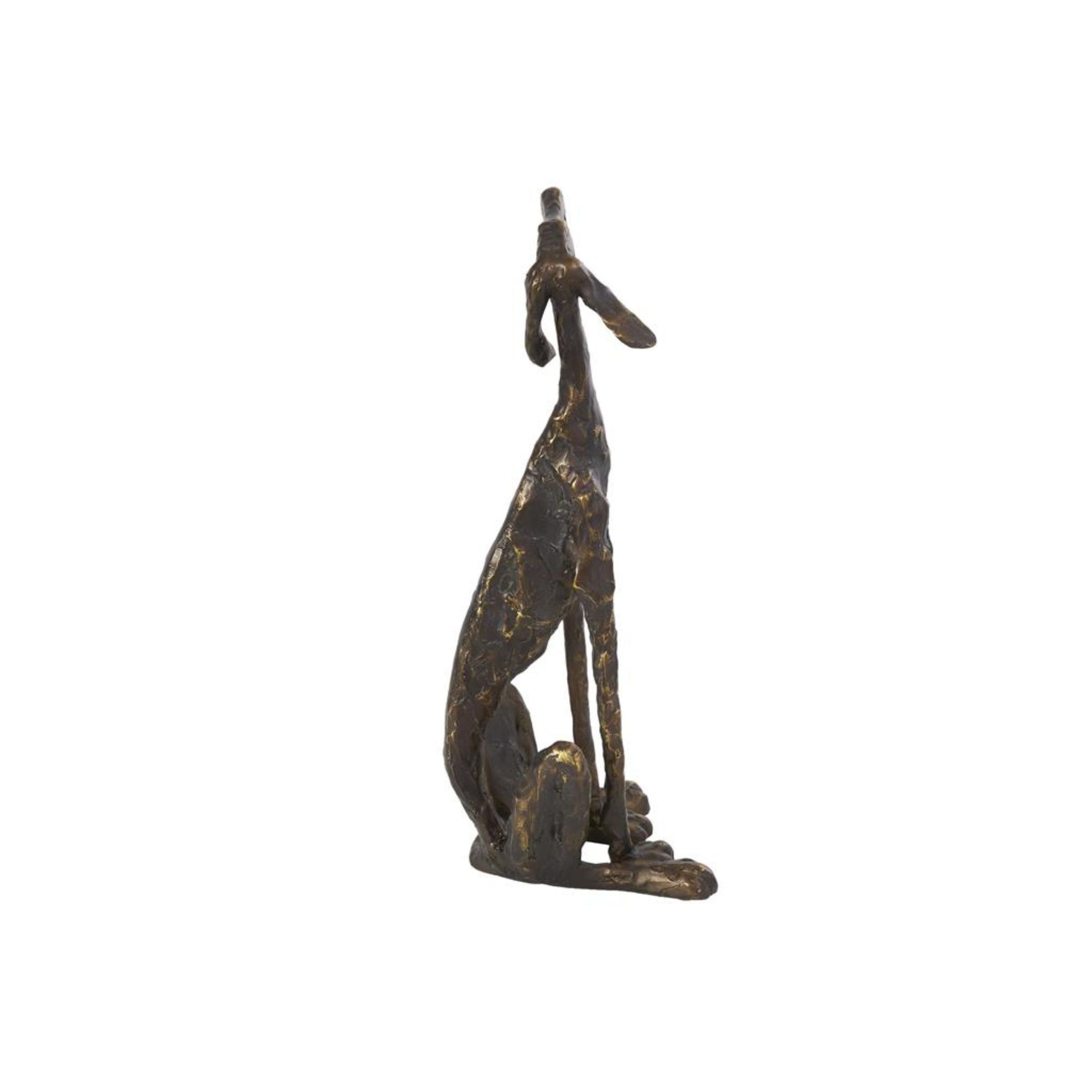Bronze Dog Sculpture 7"W x 21"H