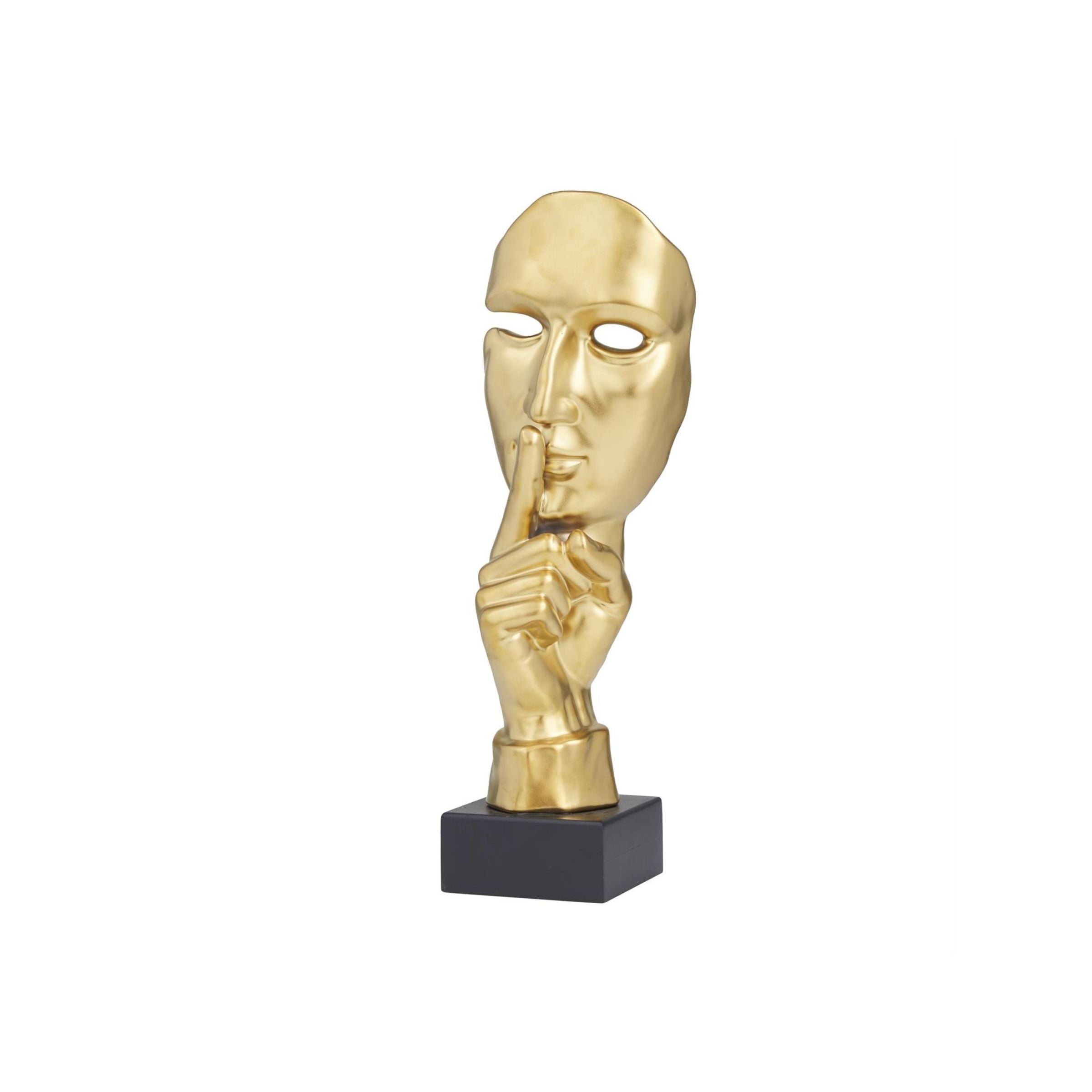 Small Gold Face Sculpture 6"W x 17"H