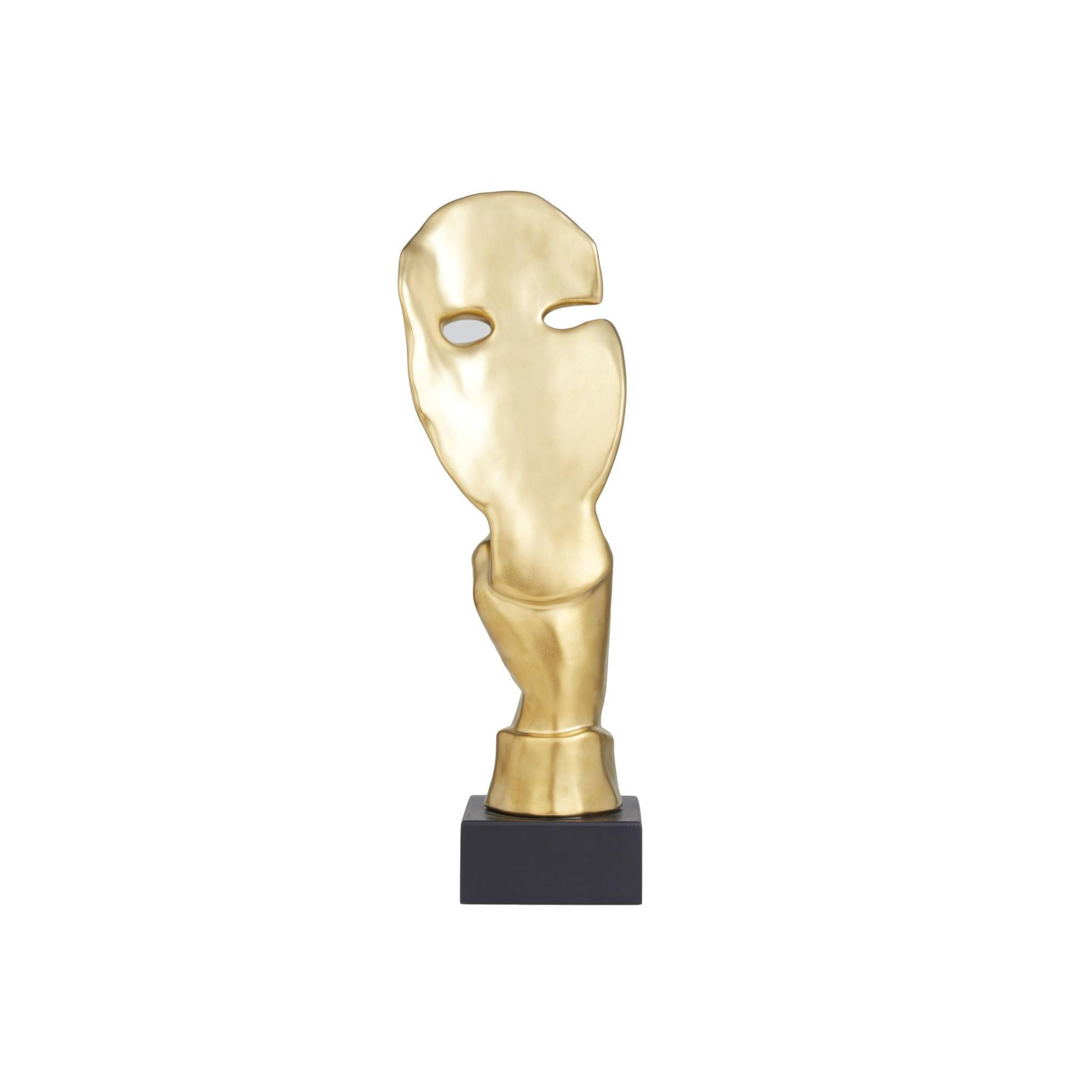 Small Gold Face Sculpture 6"W x 17"H