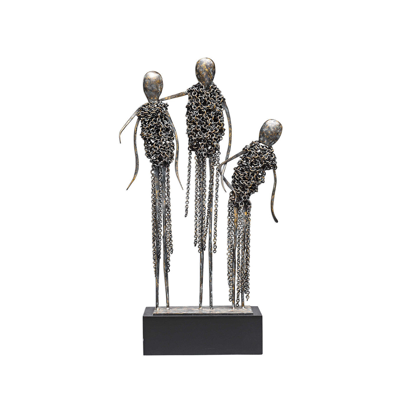 Metal Chain Family Sculpture 13"W x 22"H