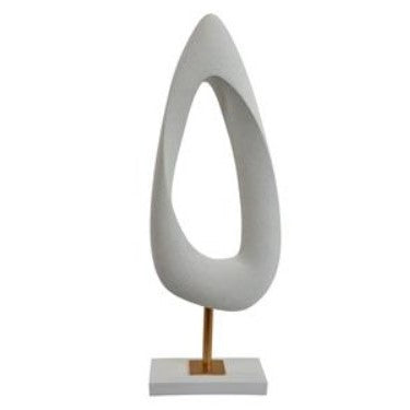 Matte White Abstract Sculpture 7"W x 20.5"H